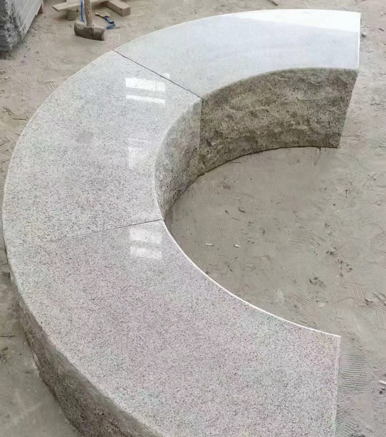 芝麻白弧形石凳 芝麻白弧形石凳
